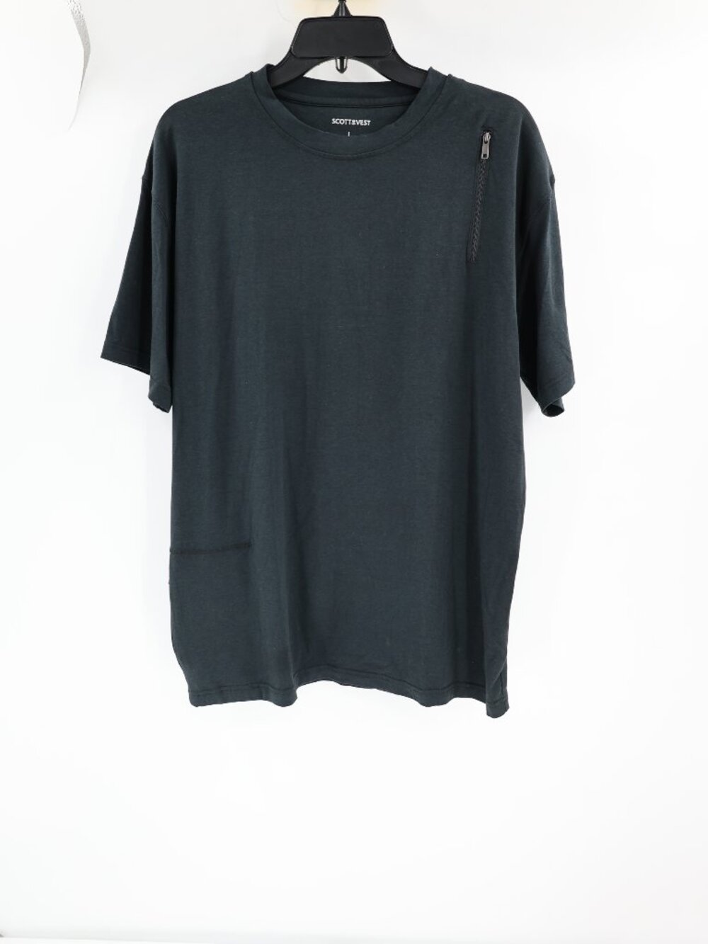 ScotteVest TEC T Shirt Mens Large Performance Zip Pockets Bamboo Cotton Travel